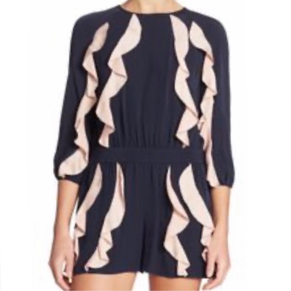 Alexis Color Block Ruffled Romper - Picture 2 of 10